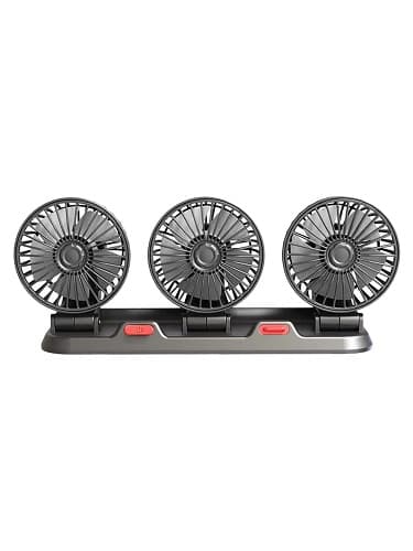360 Degree Adjustable 3 Head Automotive Electric Fan USB 5V Fan 2 Speeds Car Silent Fan for Home Desk Office & Auto Vehicles