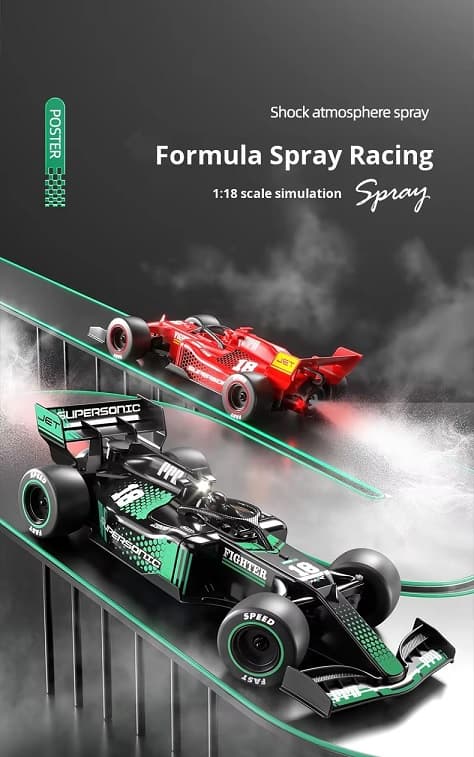 Cross-Border Remote Control Racing F1 Equation Spray Stunt Toy Car LED Four-Wheel Drive Off-Road Gesture Sensor RC Drift Toy