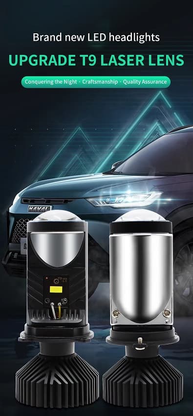 T9 H4 Led Headlight Bulb 4000LM CSP Chips Lens Projector Car Led Headlights Led for Car