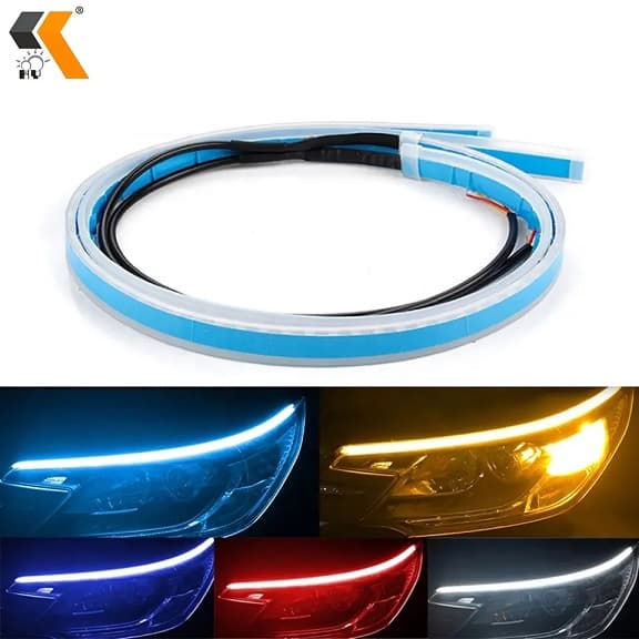 DRL LED Day running turn signal lights Led Strip 30CM 45CM 60CM Car Light Accessories Brake Side Lights Headlights