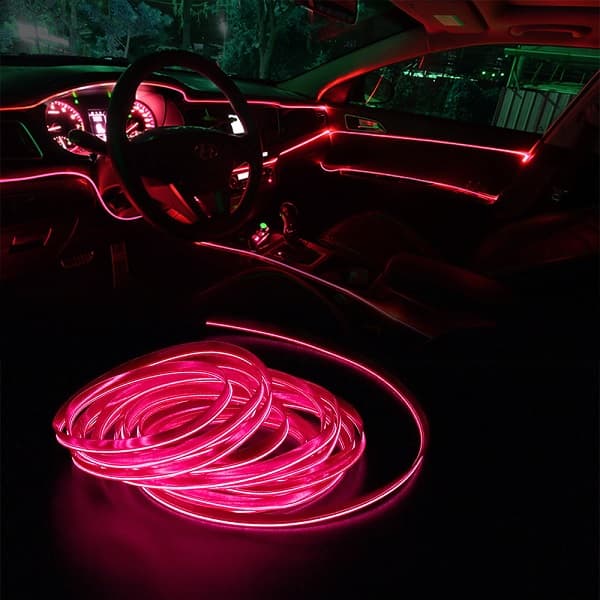 Car Interior Atmosphere Lighting LED Strip DIY Flexible EL Cold Light Line Tube With USB Auto Decoration Ambient Lamp